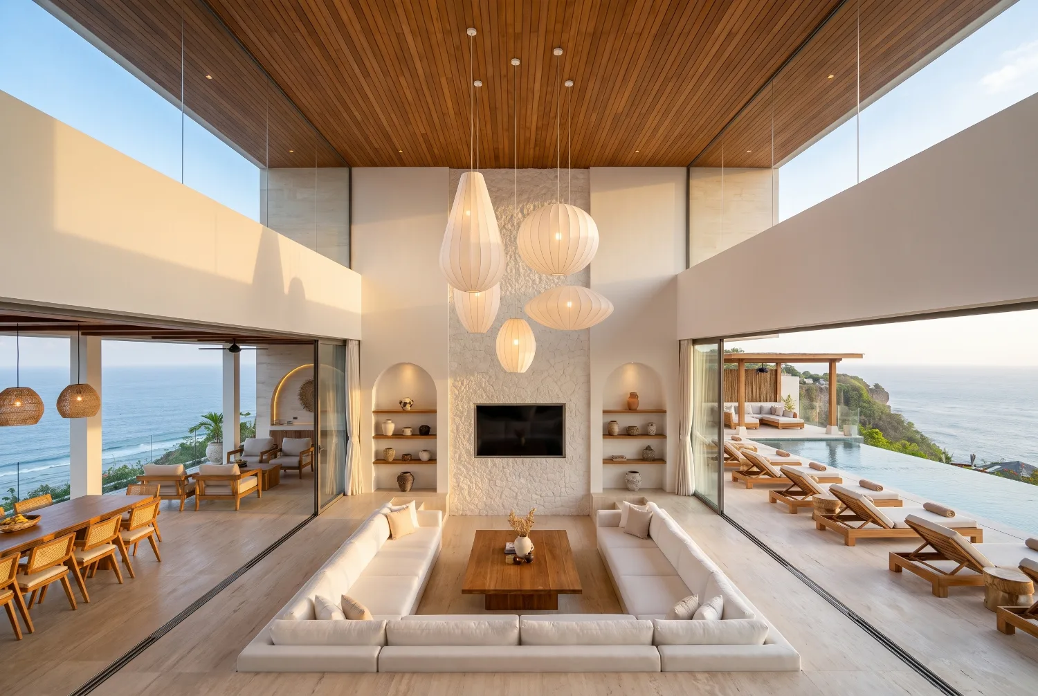 Signature Cliff Villa living room on the ocean edge