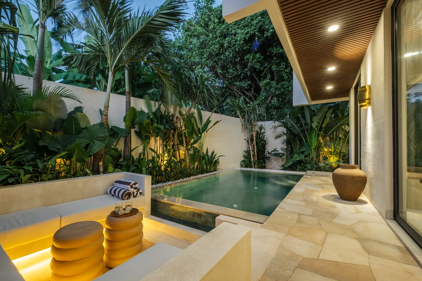 Photograph of the pool at the existing La Calma de Celine property.