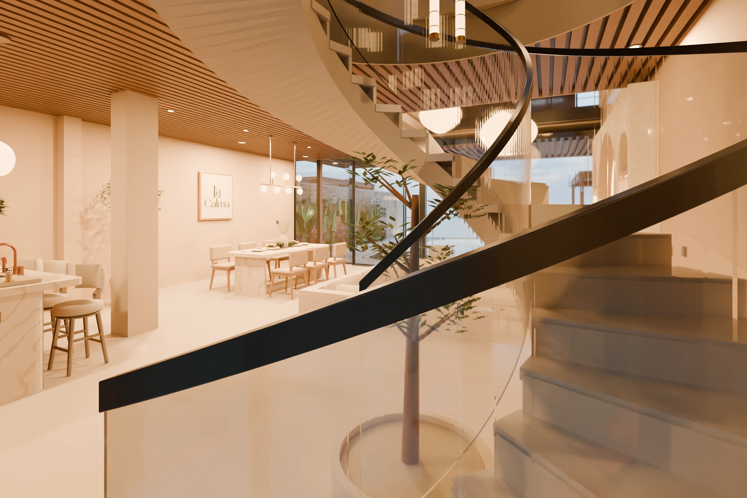Proposed Segara Cliff, foyer and spiral staircase.