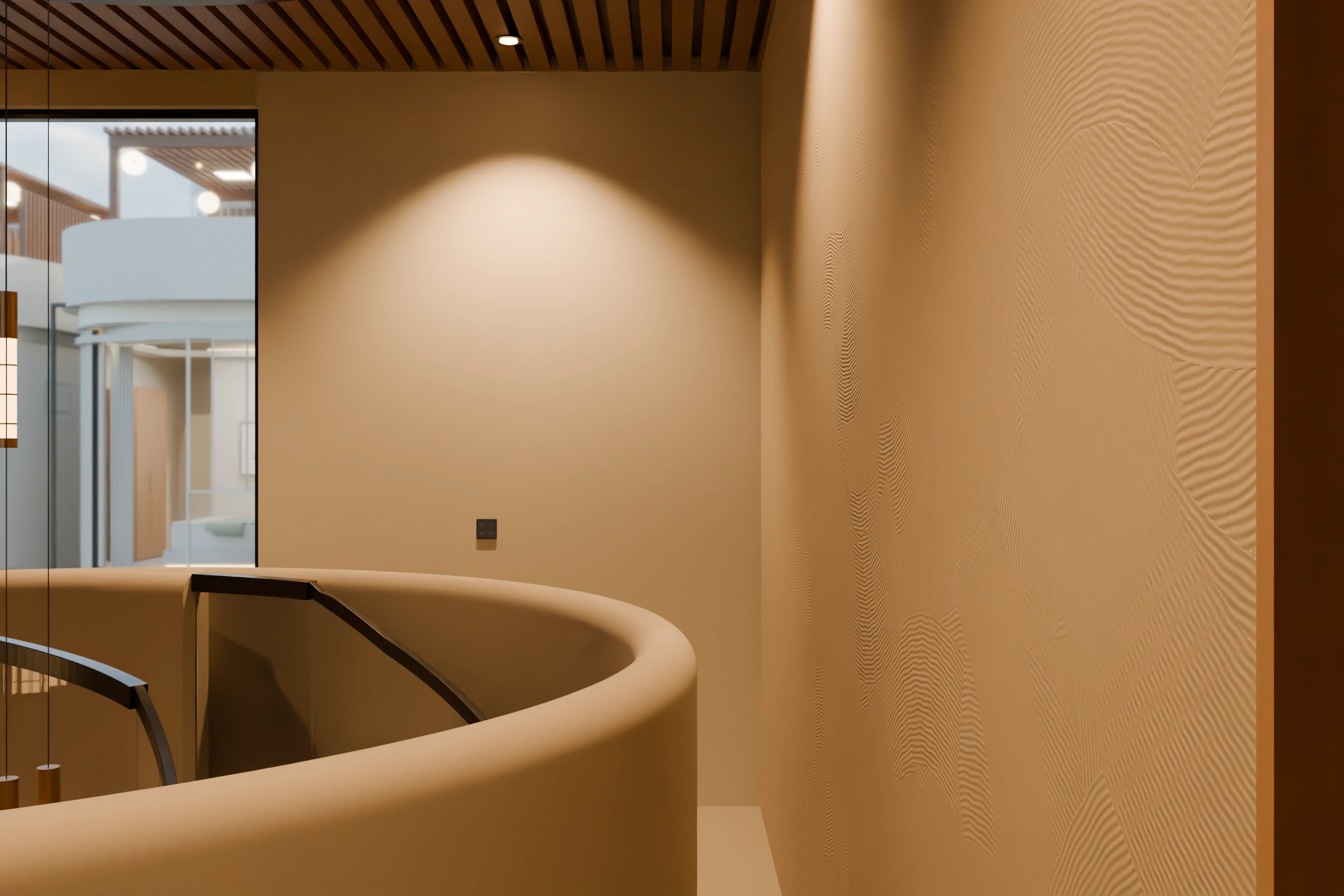 Proposed Segara Cliff, wall finish, combed plaster detail.